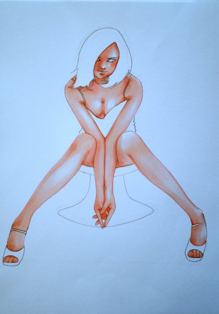 Chair claire feutre Copic