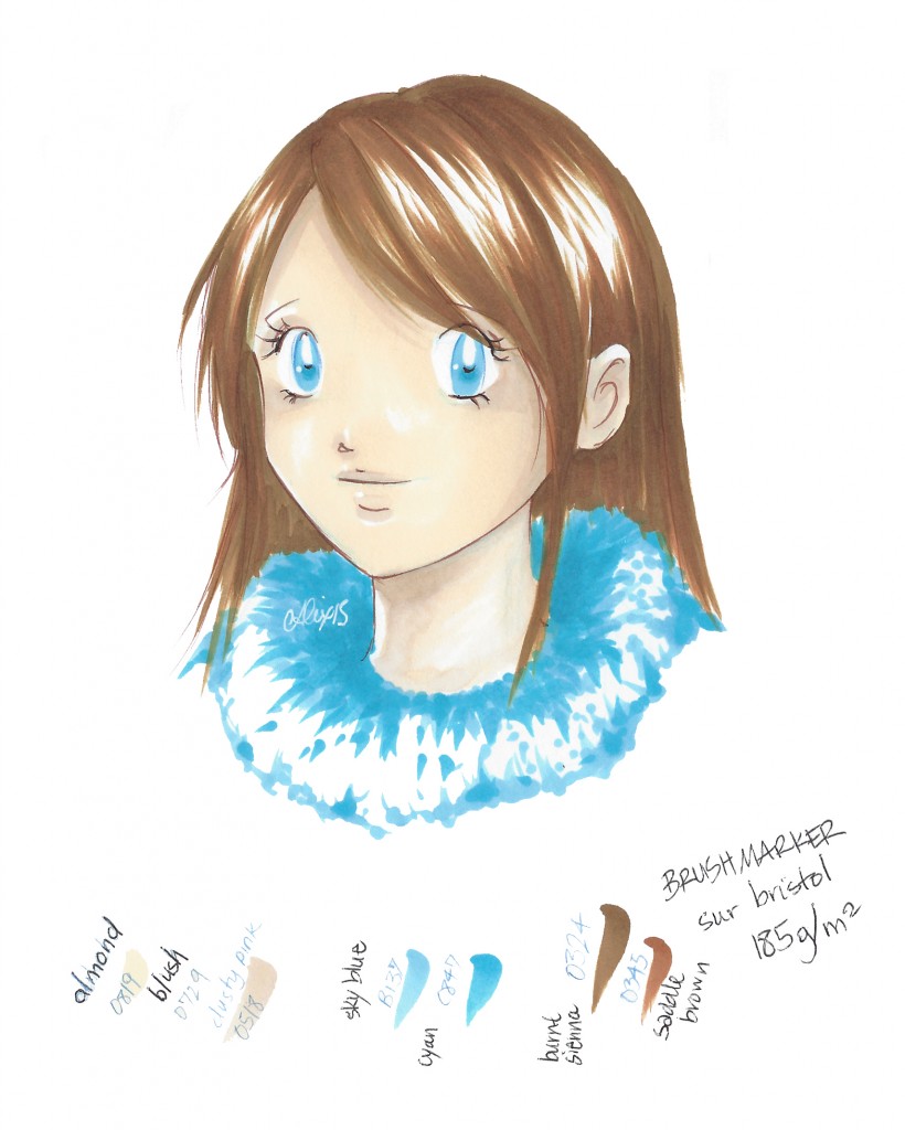 test brushmarker fille bleue