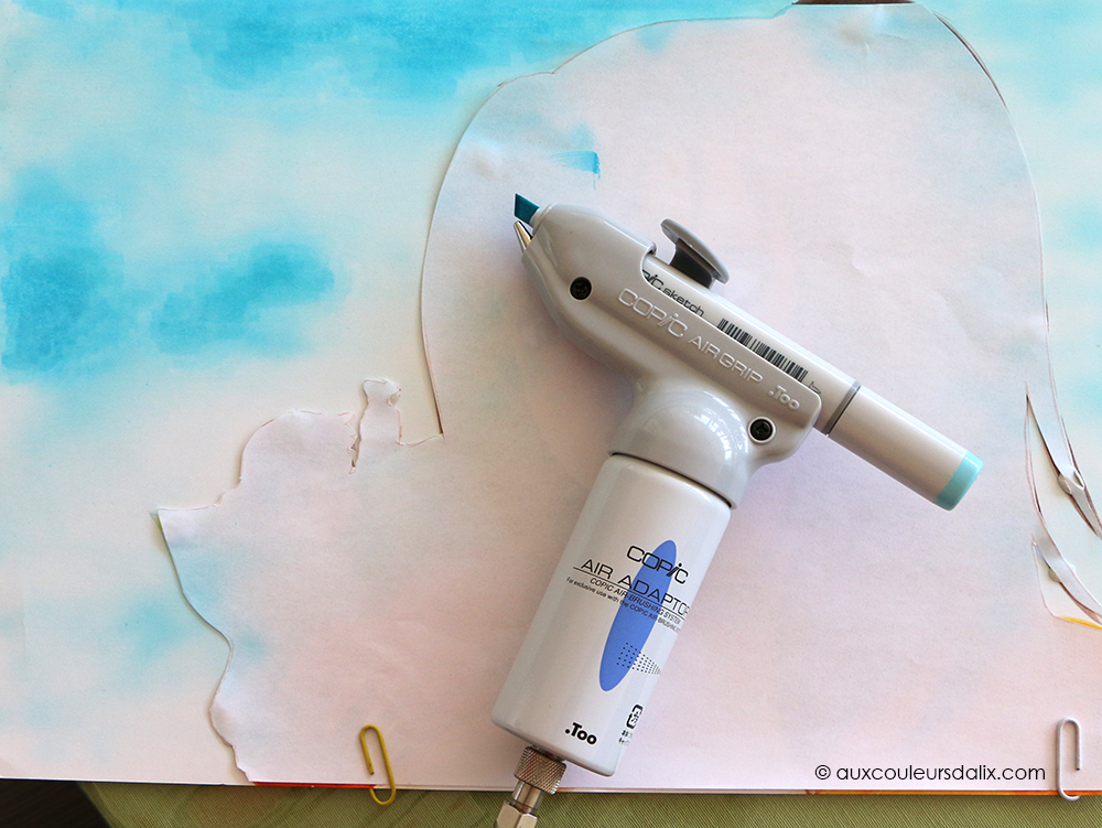 tutoriel aérographie copic ciel