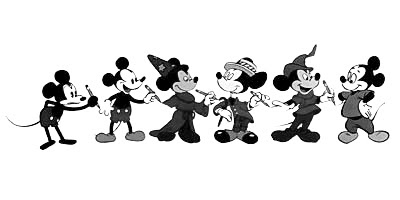 Evolution du dessin de Mickey