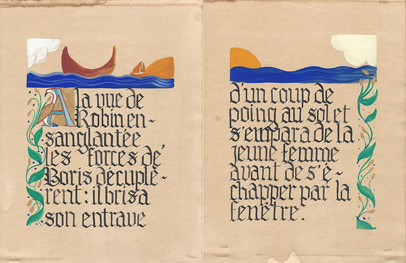 Calligraphie gothique narration