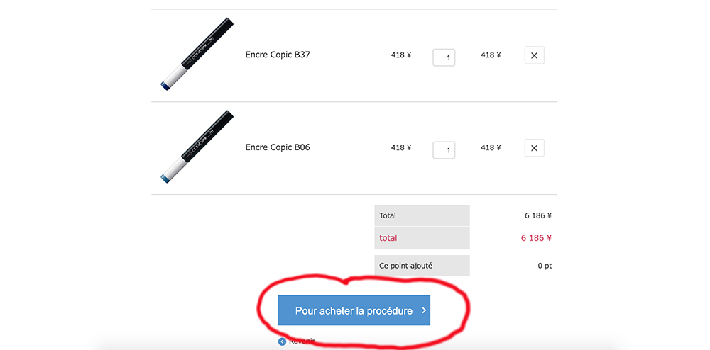 Panier de produits Tools