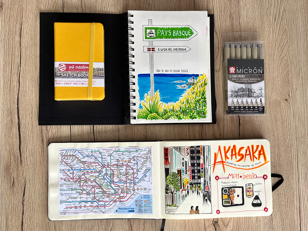 Exemples de mes carnets de voyage